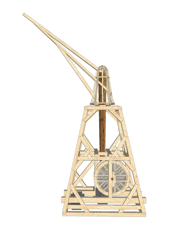Technische Darstellung des nachgebildeten Dombaukrans